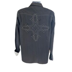 Men's Western Southern Threads Snap Button Appliqué Back Size L